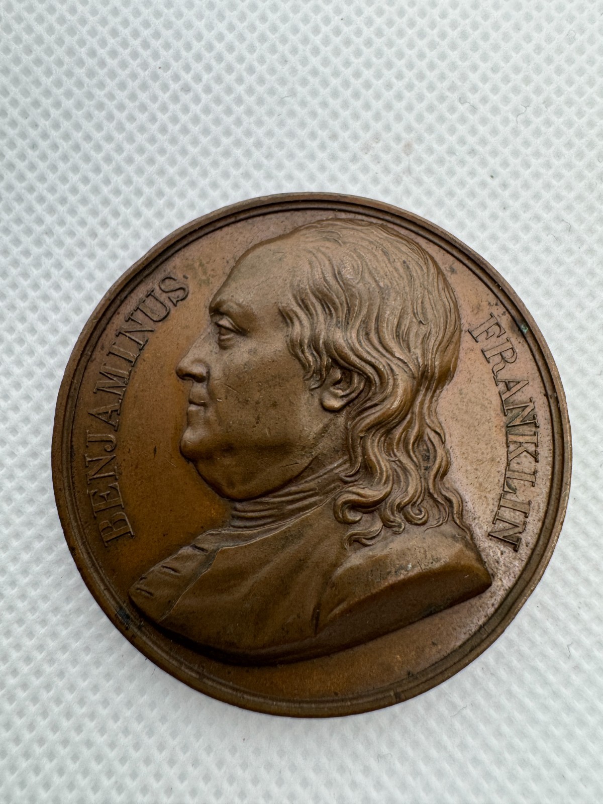 Masonic Bronze Medal 1829 Benjamin Franklin Les Neuf Soeurs Paris Lodge Pingret
