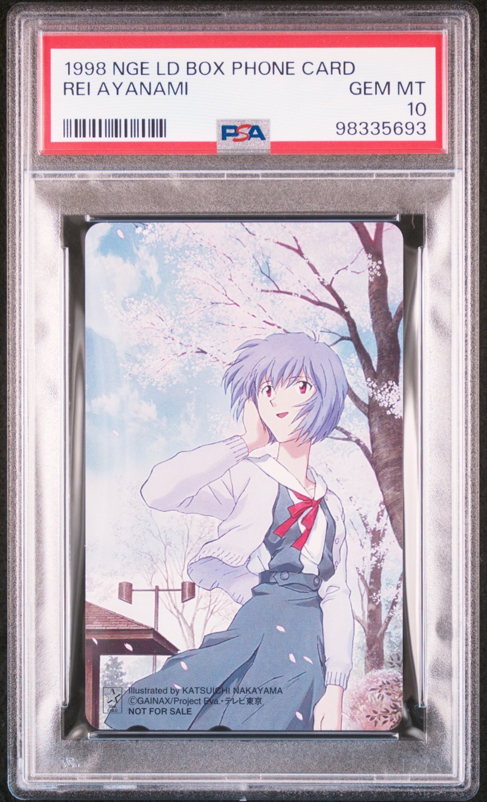 1998 NEON GENESIS EVANGELION LASER DISK BOX PHONE CARDS REI AYANAMI PSA 10