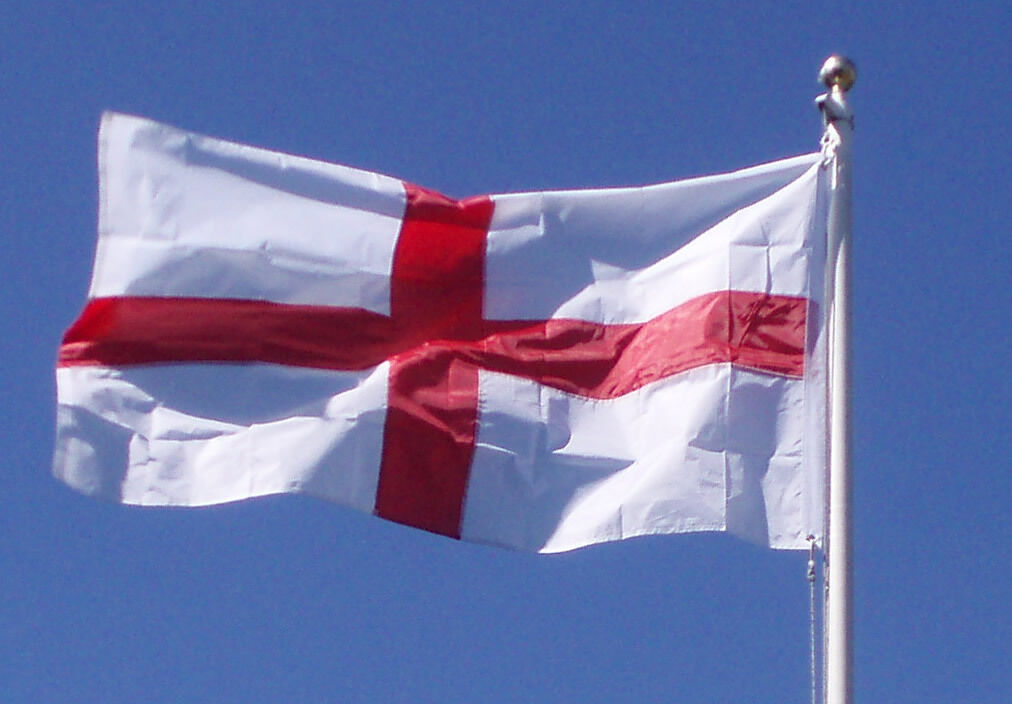 CROSS OF STGEORGE FLAG 5\' X 3\' ALL SEWN,CANVAS SLEEVE ENGLAND FLAG UK SELLER