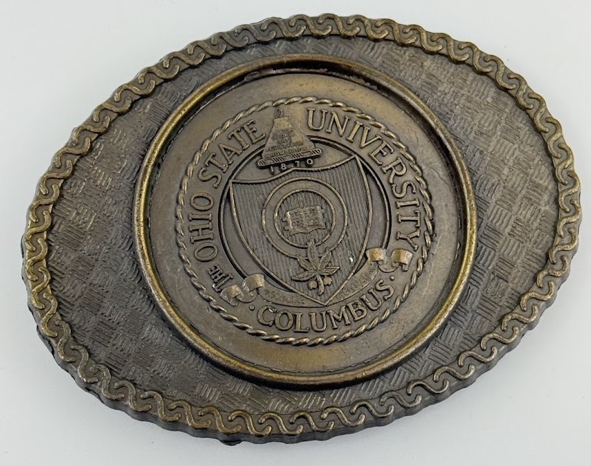 Columbus Ohio State University Belt Buckle Brass Gold Tone Bobcats Campus