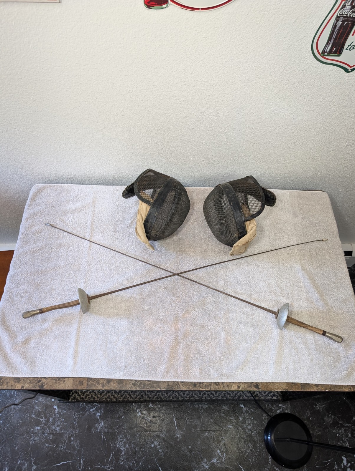 Vintage Castello Fencing Sword Foils & Masks Vintage Fencing Set *Estate Find*