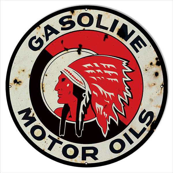 RED INDIAN LOGO GASOLINE MOTOR OIL 30\