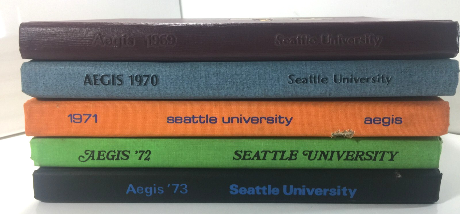 5 Vintage 1969 - 1973 Seattle University Aegis Yearbooks Retro Yearbook Nice