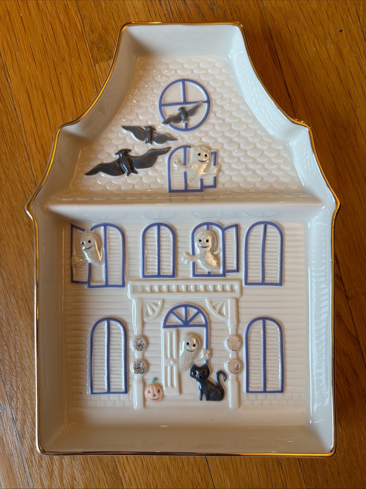 Lenox Halloween Haunted House Candy Dish Tray Plate, In Box