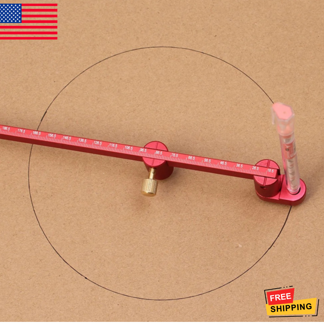 Adjustable Compass Ruler - Precision Circle Drawing for Woodworking & Drafting Adjustable Compass Ruler - Precision Circle Drawing for Woodworking & Drafting
