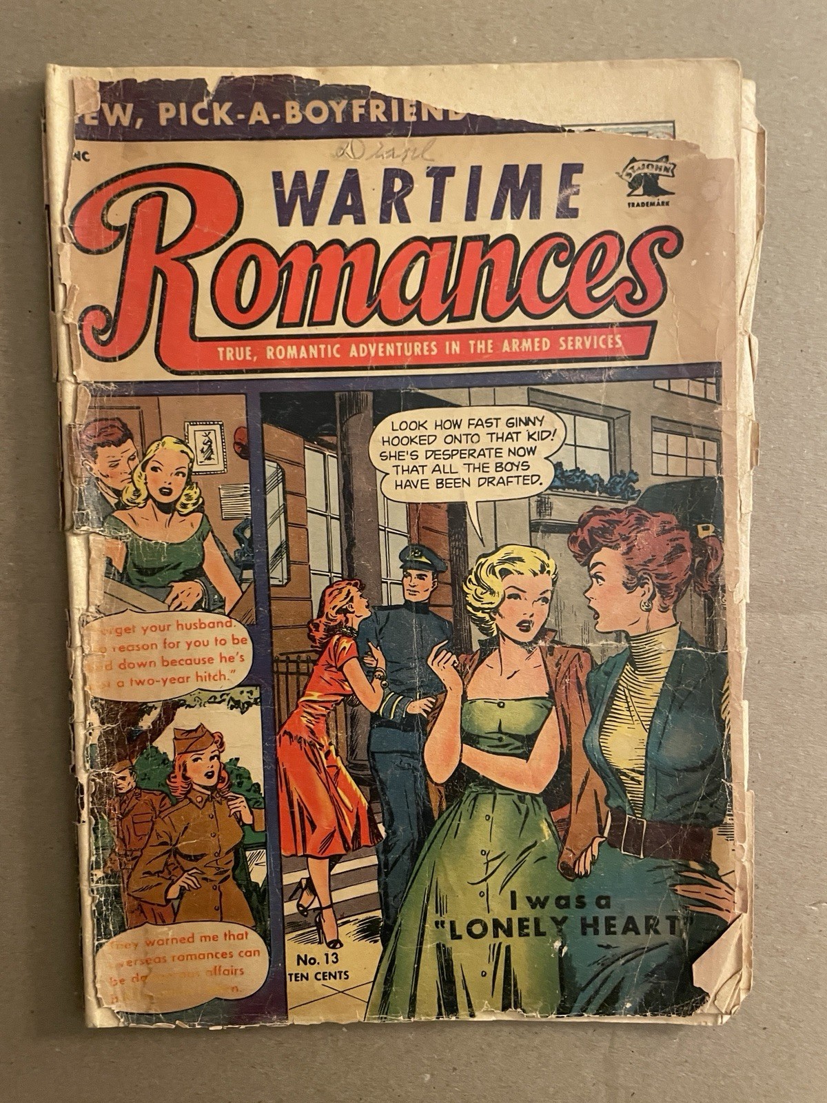 Wartime Romances #13 1953 St. John Matt Baker Cover Golden Age Low Grade Comic