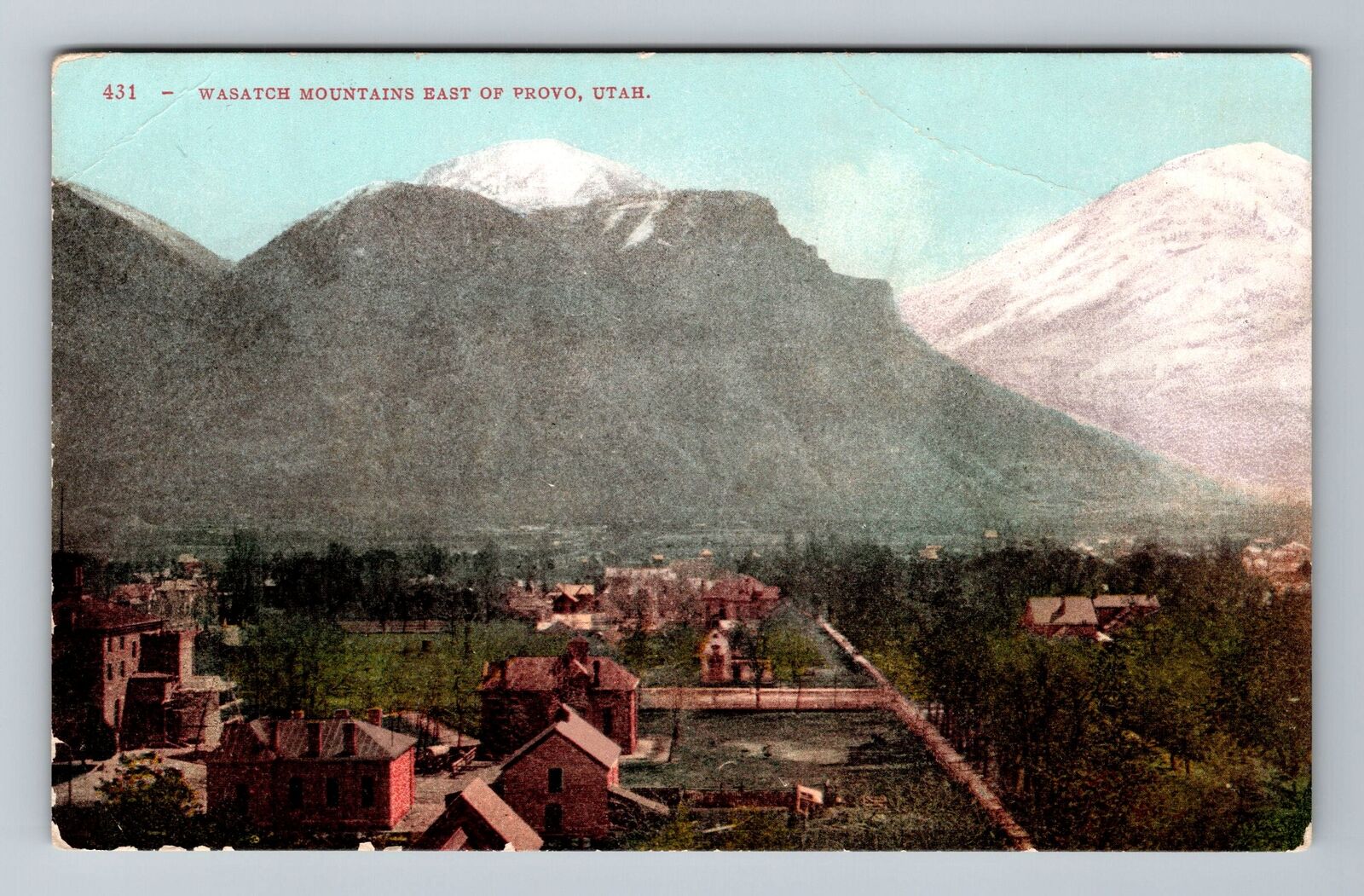 Provo UT-Utah, Wasatch Mountains Vintage Souvenir Postcard