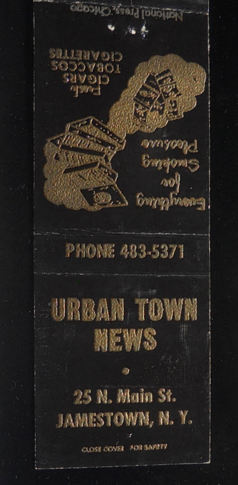 1960s Urban Town News Cigars Tobaccos Pipes Novelties N. Main St. Jamestown NY