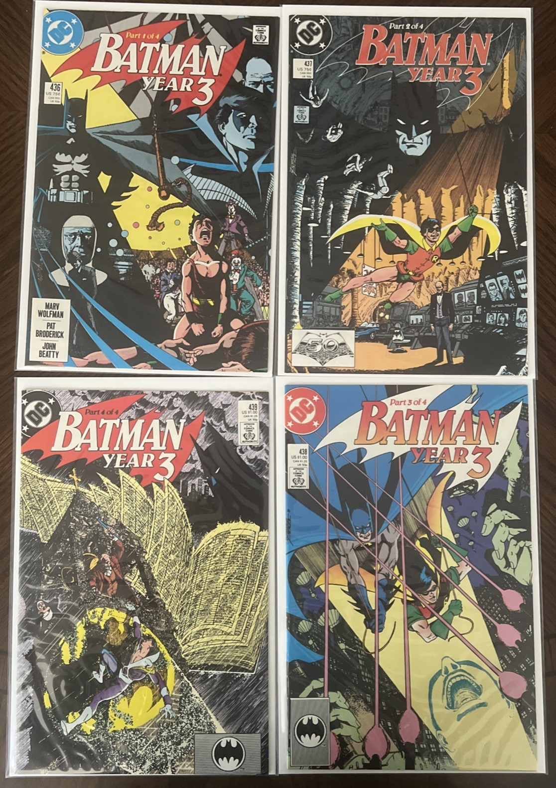 Batman (#436-439) Year 3 PART #1-4 VF-NM Complete Set DC Comics