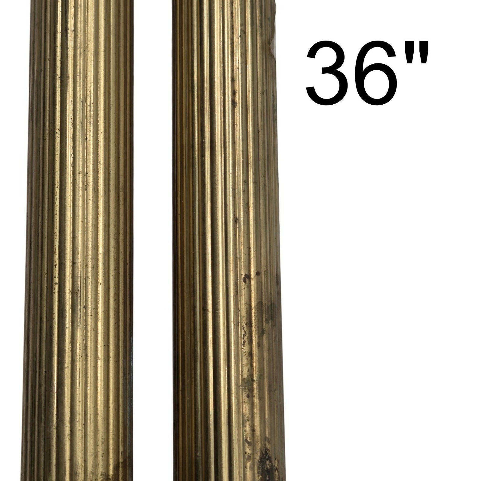 Reeded Round Brass Tubing Pipe Pole Sleeve 36