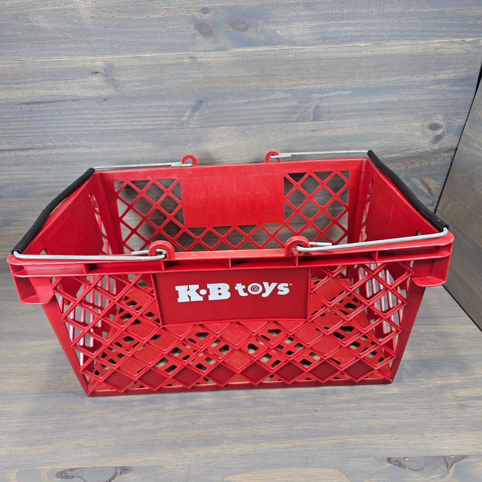 Vintage KB Toys Shopping Basket Red Plastic Kay Bee Store Sign Memorabilia Rare