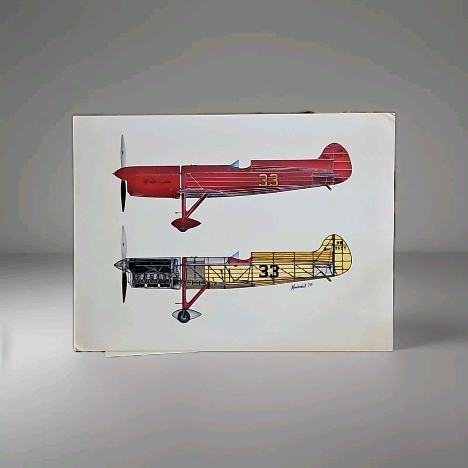 vintage L.W. BROWN B2 RACER ROY MINOR airplane print mendenhall 1978