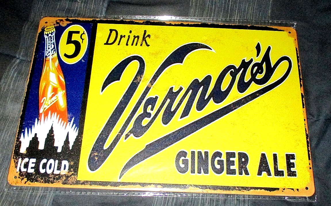 VERNOR\'S GINGER ALE Metal Sign #4 - NEW