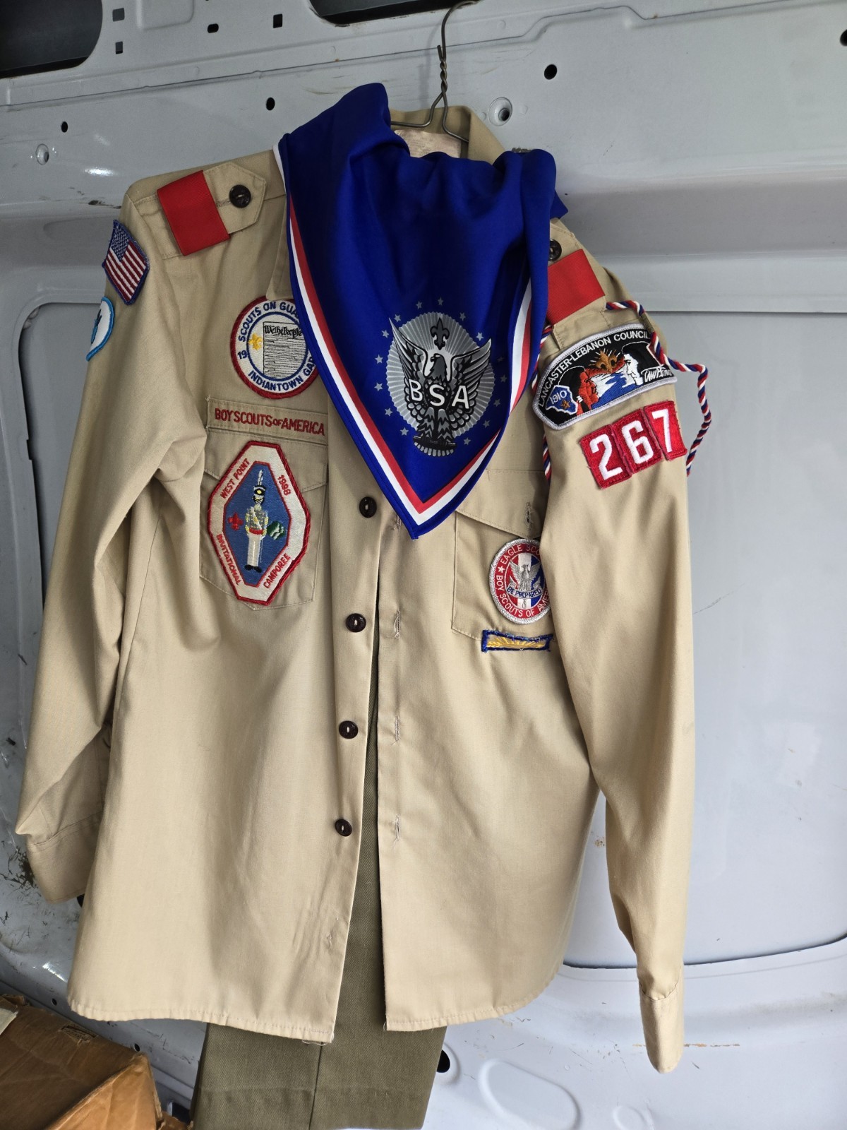 Nice Vintage Boy Eagle Scout BSA Neckerchief Unoform Lot Pennsylvania PA Patch