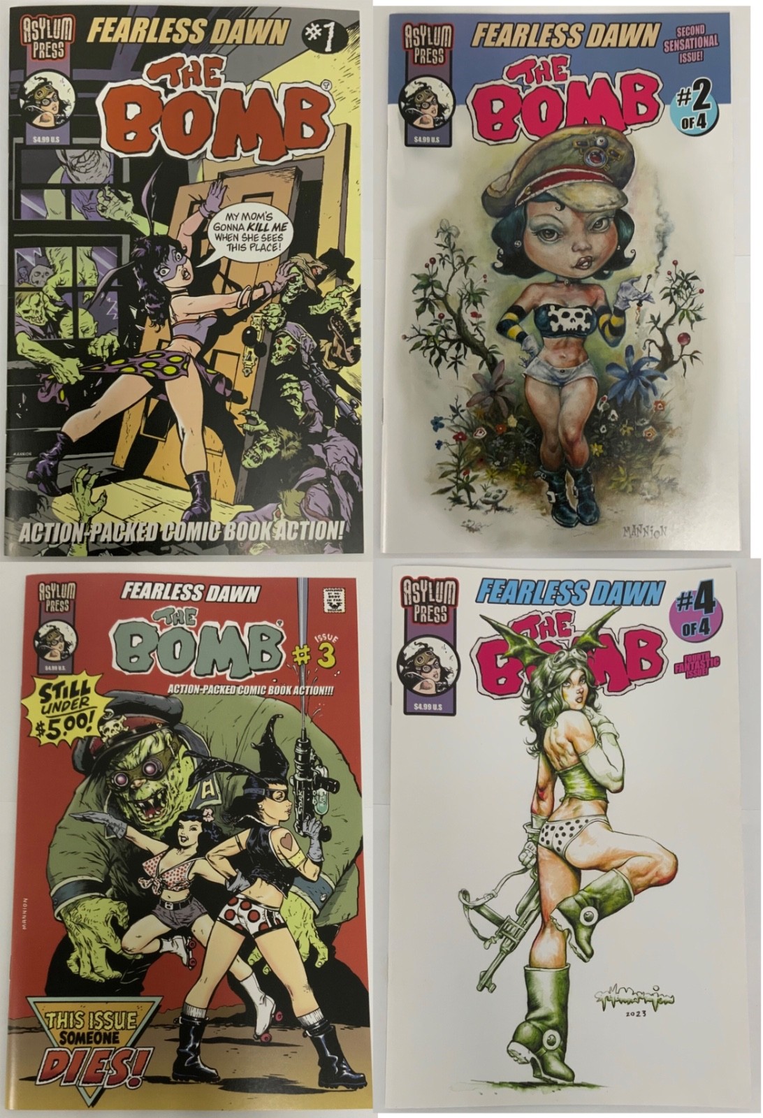 Complete Set of Fearless Dawn The Bomb 1 2 3 4 All Cover B Asylum Press
