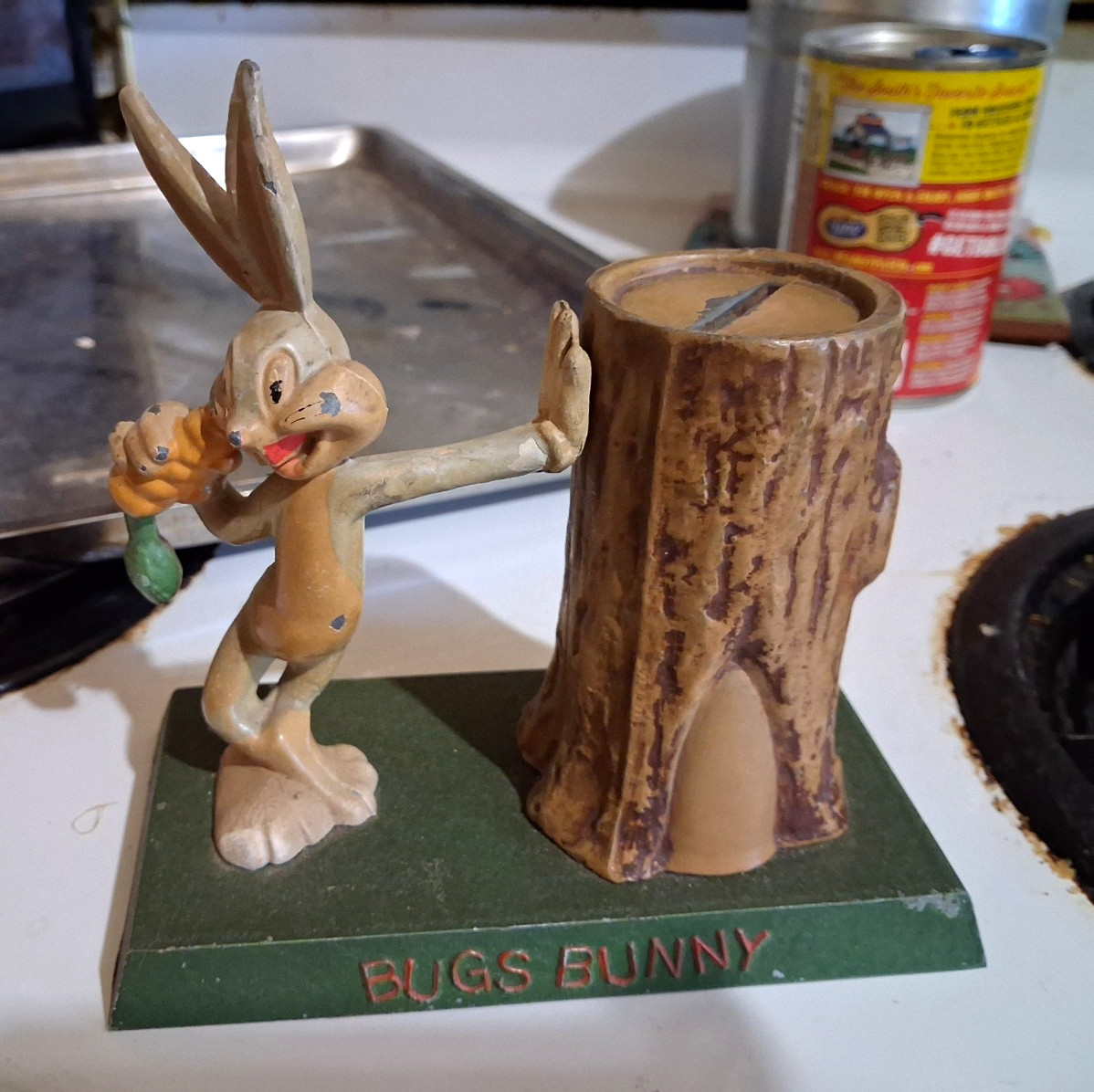(3) 1940s Looney Tunes Metal Figurine Lot Bugs Bunny Sniffles and Beaky Buzzard 