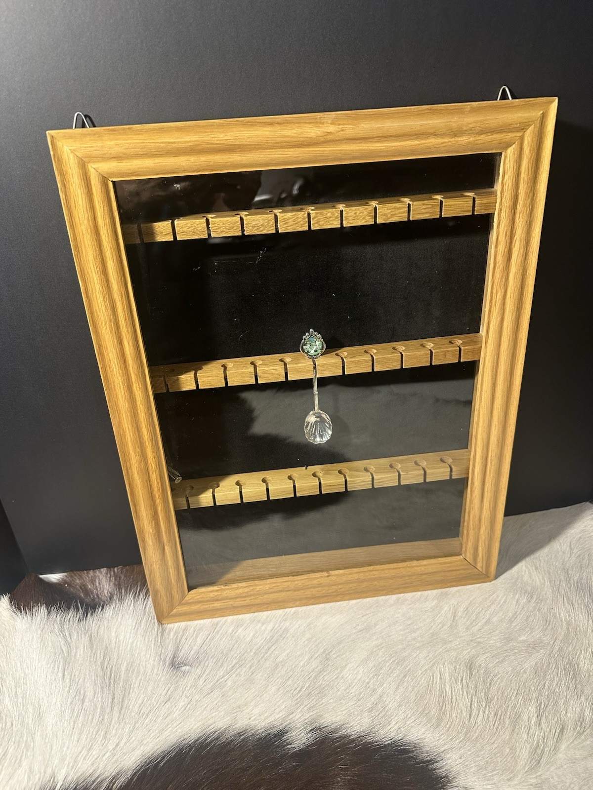 33 Souvenir Tea Spoon Display Case Collection Collector Rack Wall Mount Wooden 33 Souvenir Tea Spoon Display Case Collection Collector Rack Wall Mount Wooden