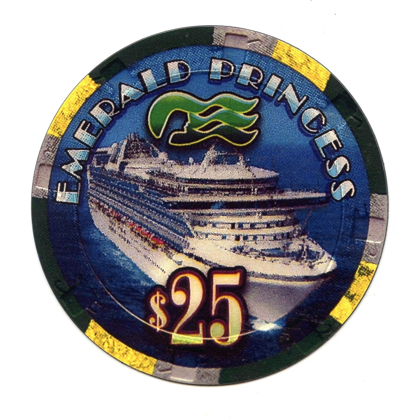 Magnet Princess Emerald $25 Cruise Ship Casino Chip fridge door 3”