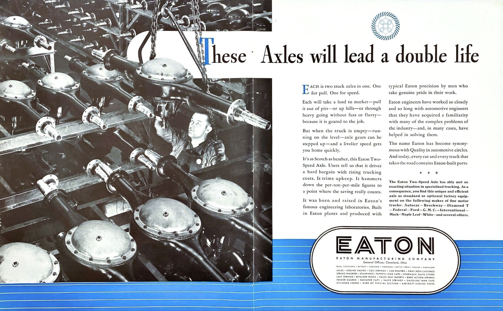 Eaton Mfg Co Marshall Battle Creek Saginaw Detroit Michigan Vtg Mag Print Ad