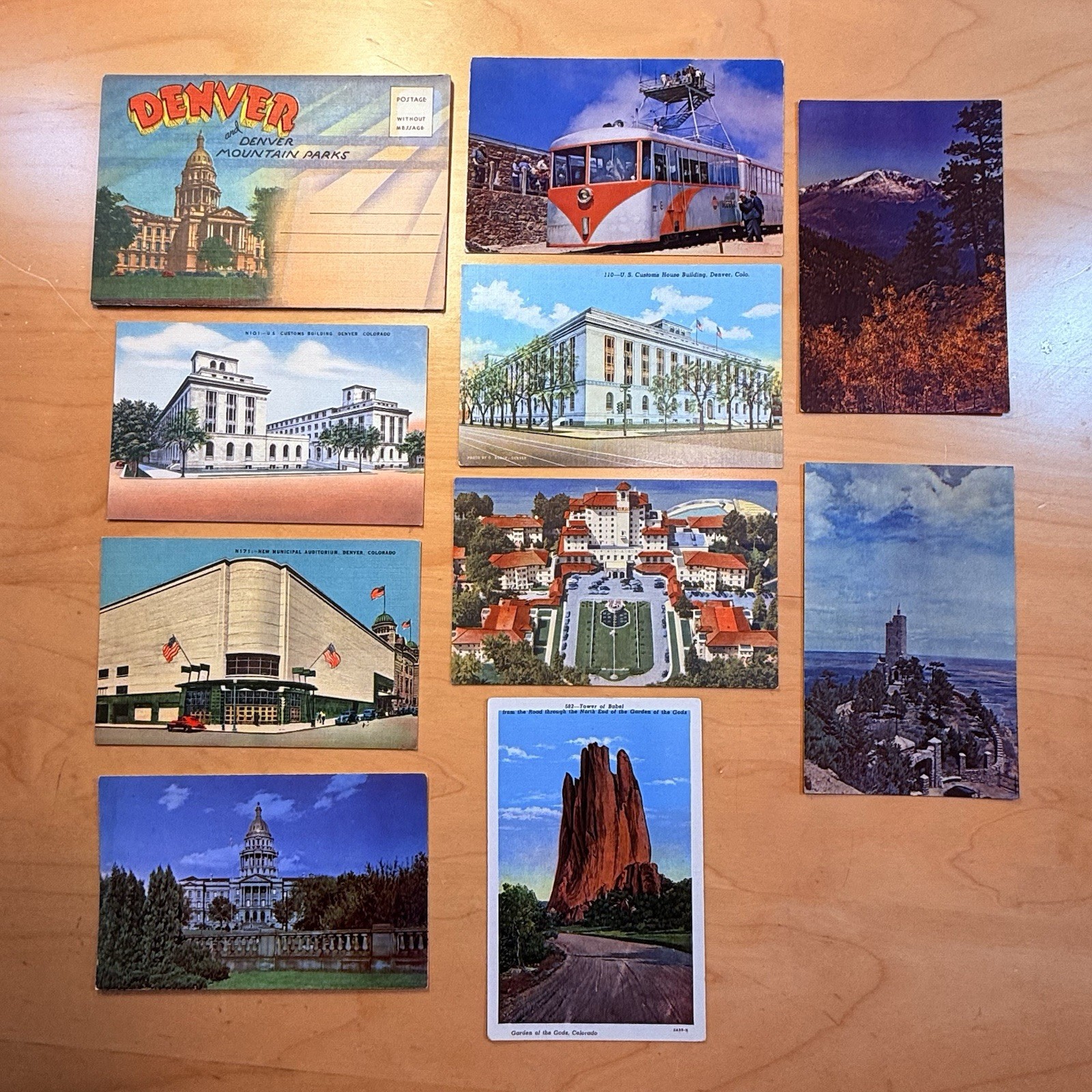 Lot Different Vintage Denver Colorado Linen Postcards 40s UNCIRCULATED Fold Out