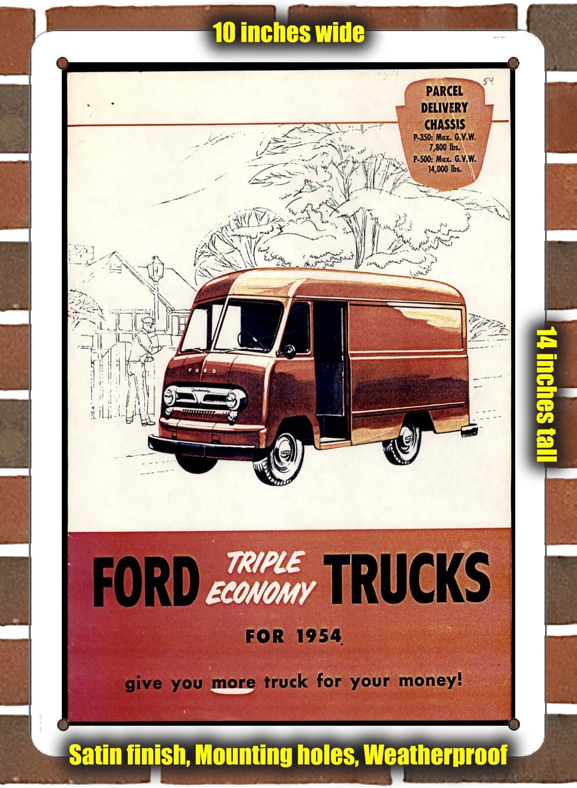 METAL SIGN - 1954 Ford Parcel Delivery