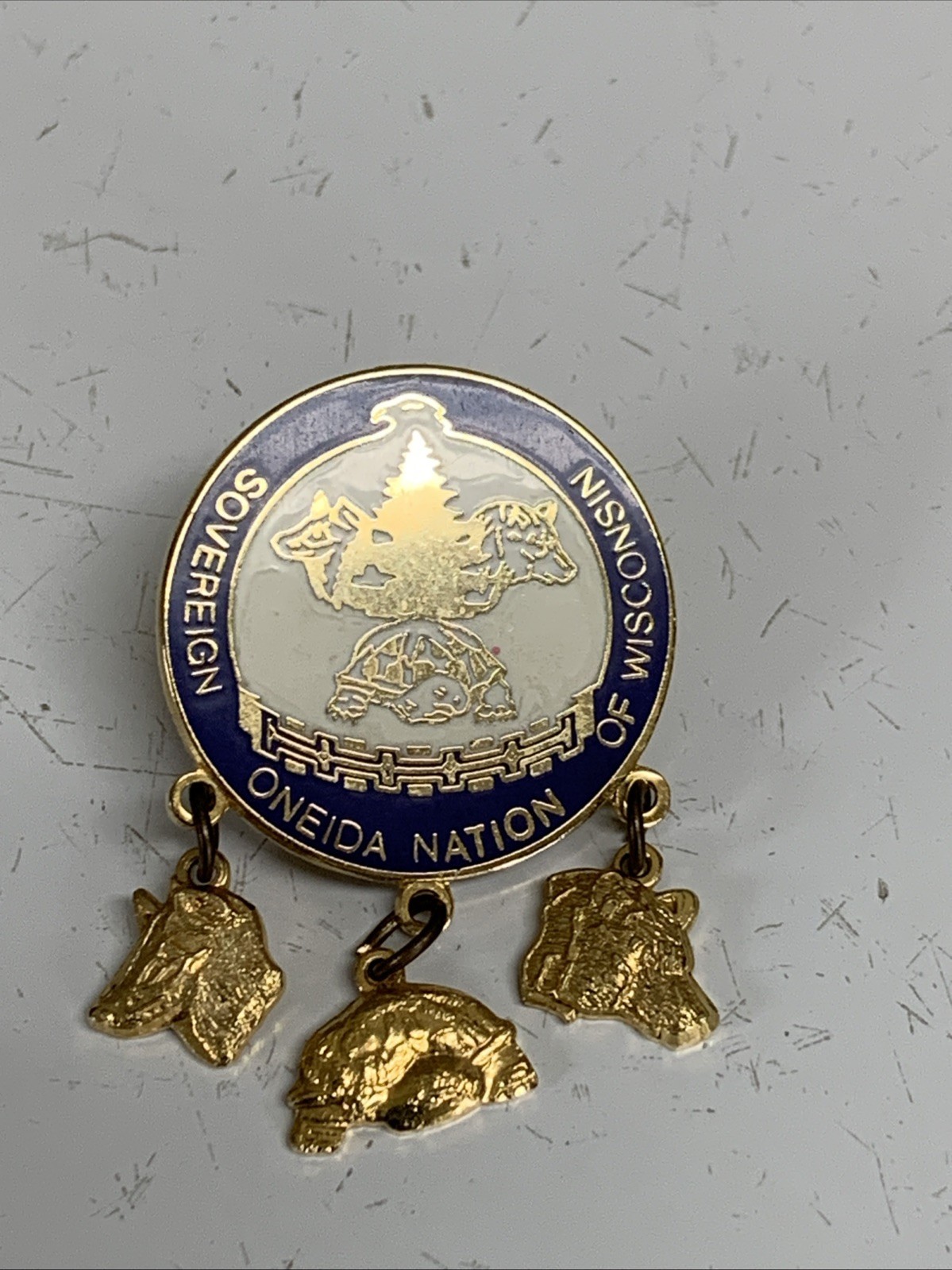 Sovereign Oneida Nation Of Wisconsin Tribe Pin & Charms Native American Souvenir