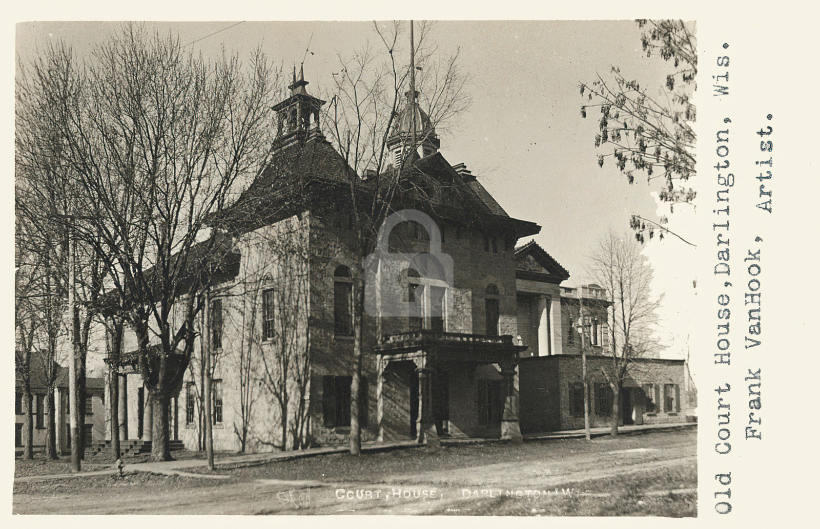Old Court House, Darlington, WI Wisconsin 1907 RPPC Photo Postcard Copy Old Court House, Darlington, WI Wisconsin 1907 RPPC Photo Postcard Copy