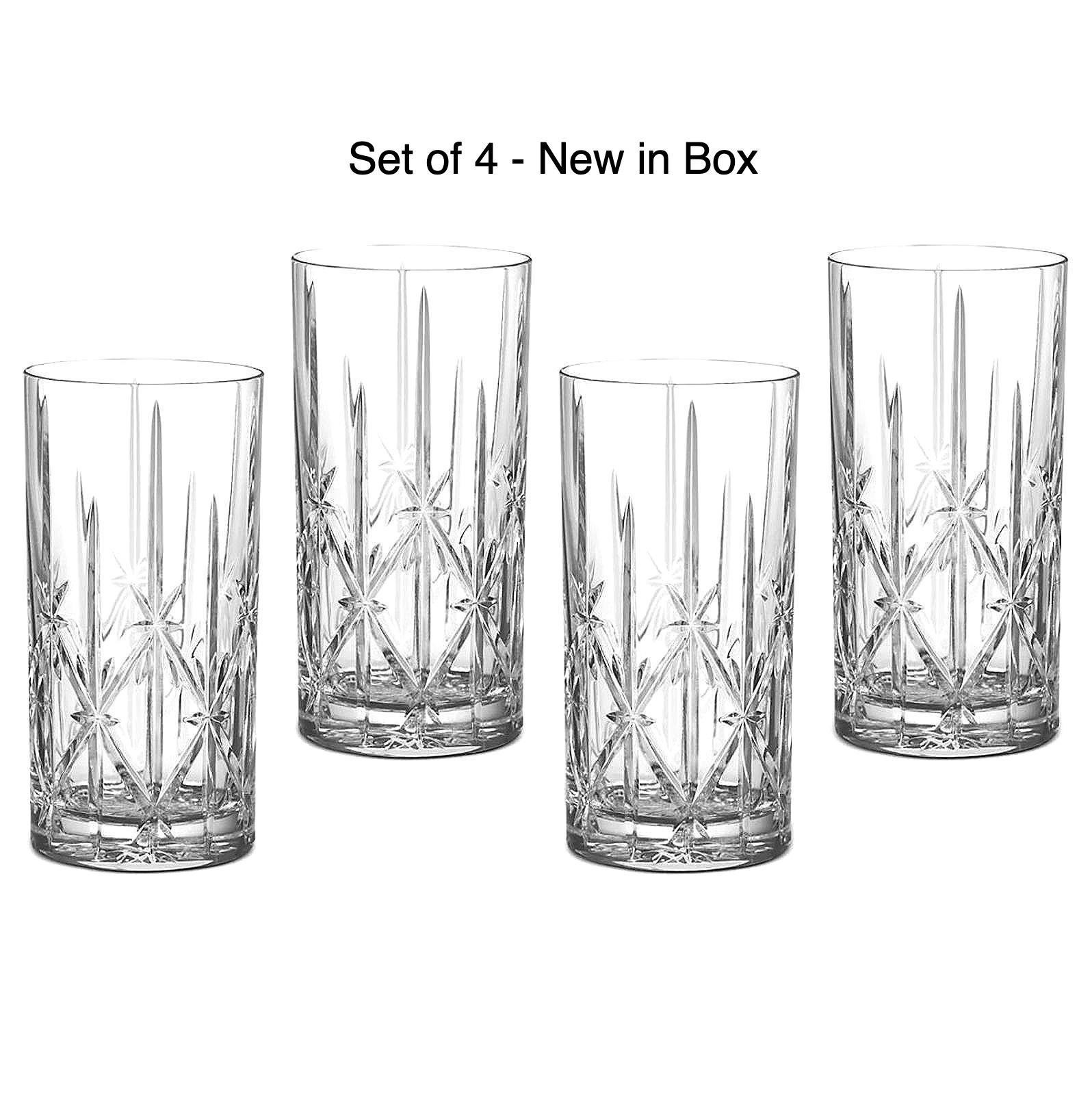 Marquis by Waterford Sparkle Highball Glasses Set of 4 Crystal 22oz Italy new Marquis by Waterford Sparkle Highball Glasses Set of 4 Crystal 22oz Italy new