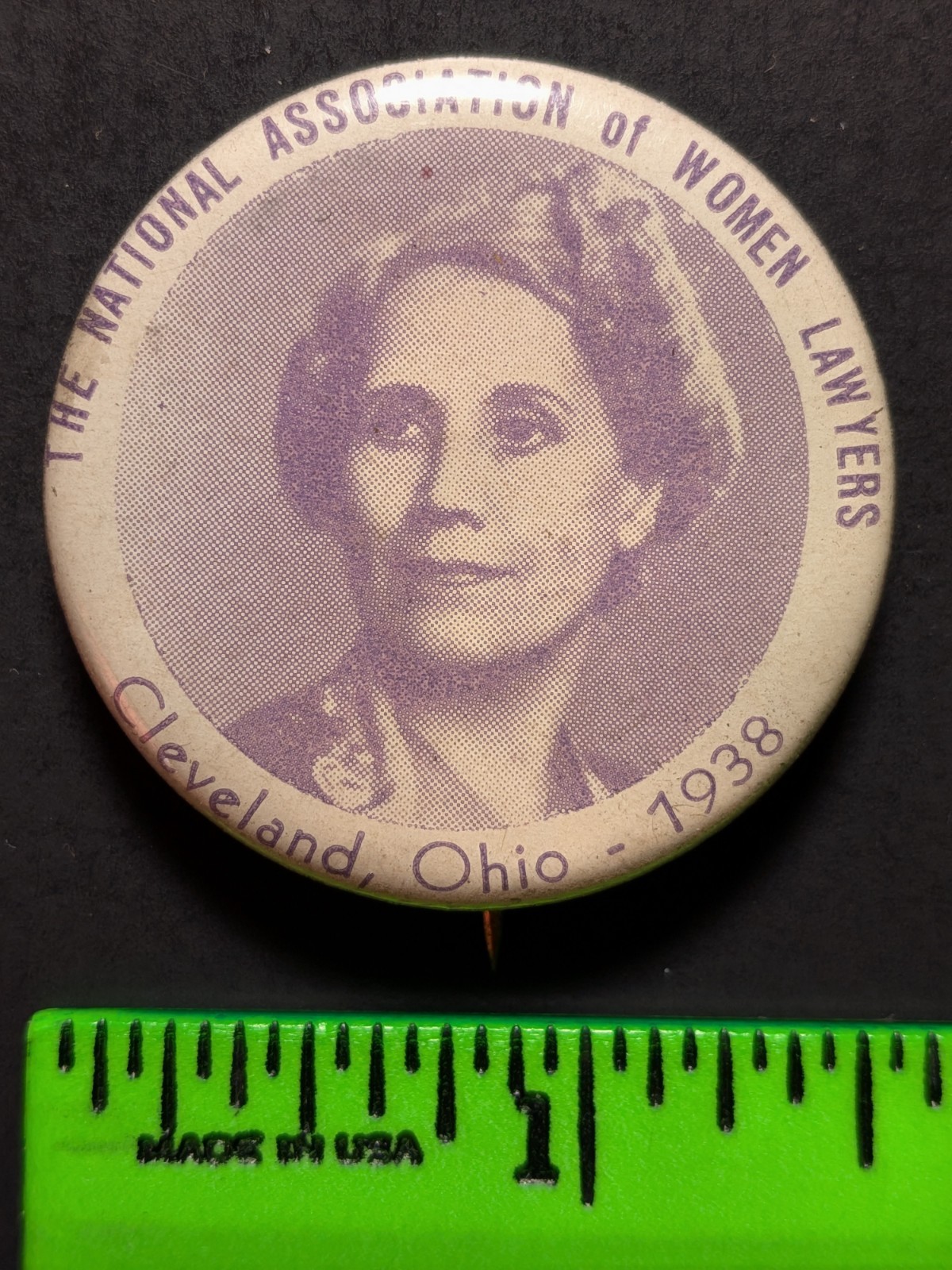 Vintage 1938 Women's Lawyer Association Cleveland Pinback Pin