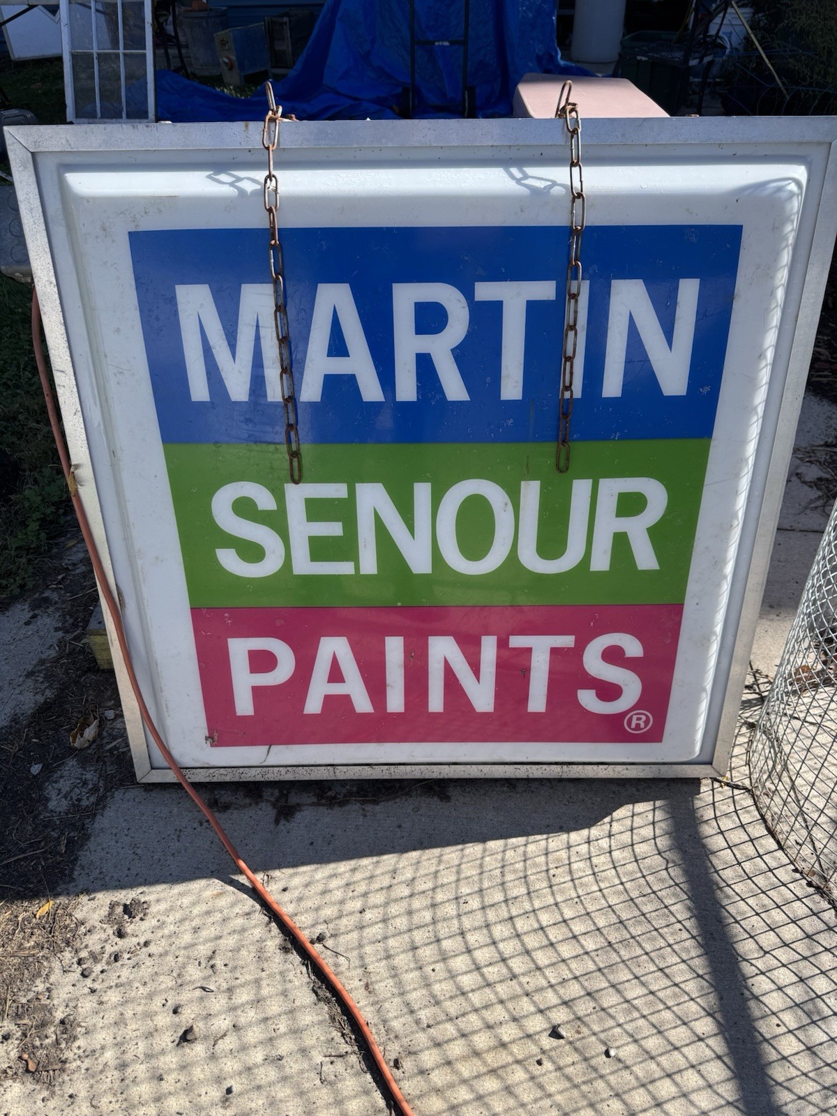 Vtg Martin Senour Paints Lighted Sign 36x36” works