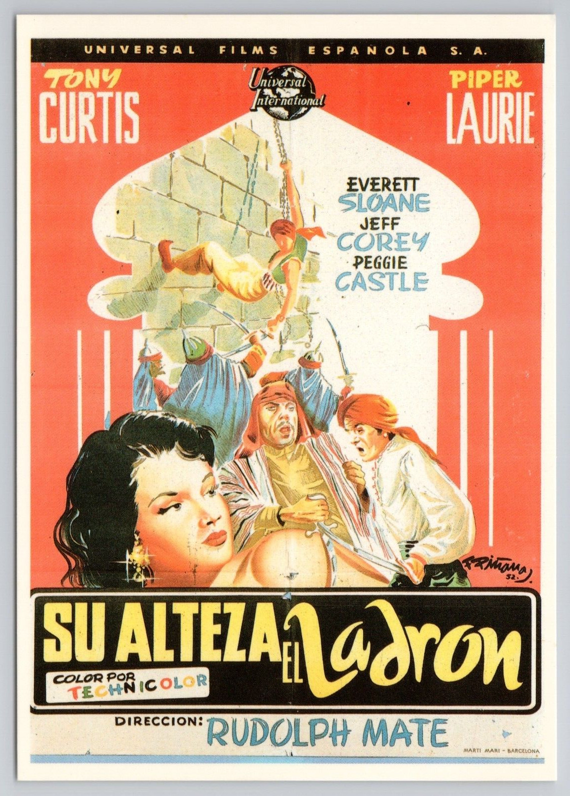 The Prince Who Was A Thief 1951 Film - Spanish Language Movie Poster Postcard