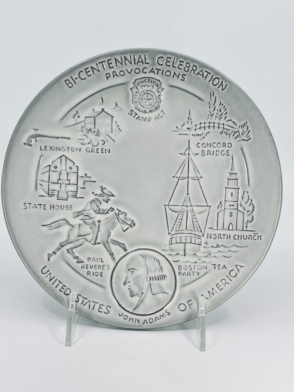 Set of 5 Frankoma Pottery Plates Commemorative Bicentennial 1972-76 Collectible Set of 5 Frankoma Pottery Plates Commemorative Bicentennial 1972-76 Collectible