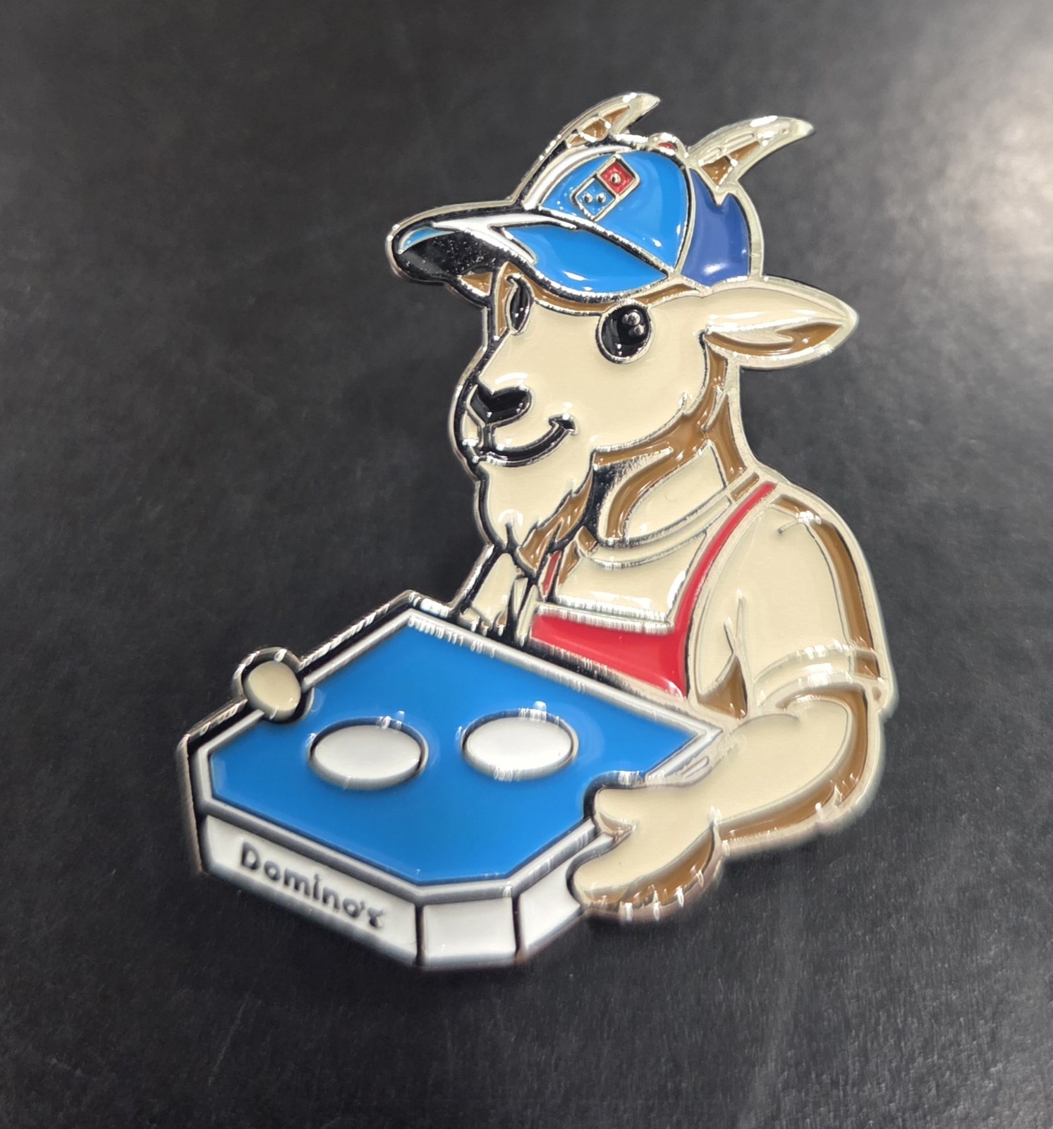 Domino's Pizza Enamel Hat Pin GOAT 