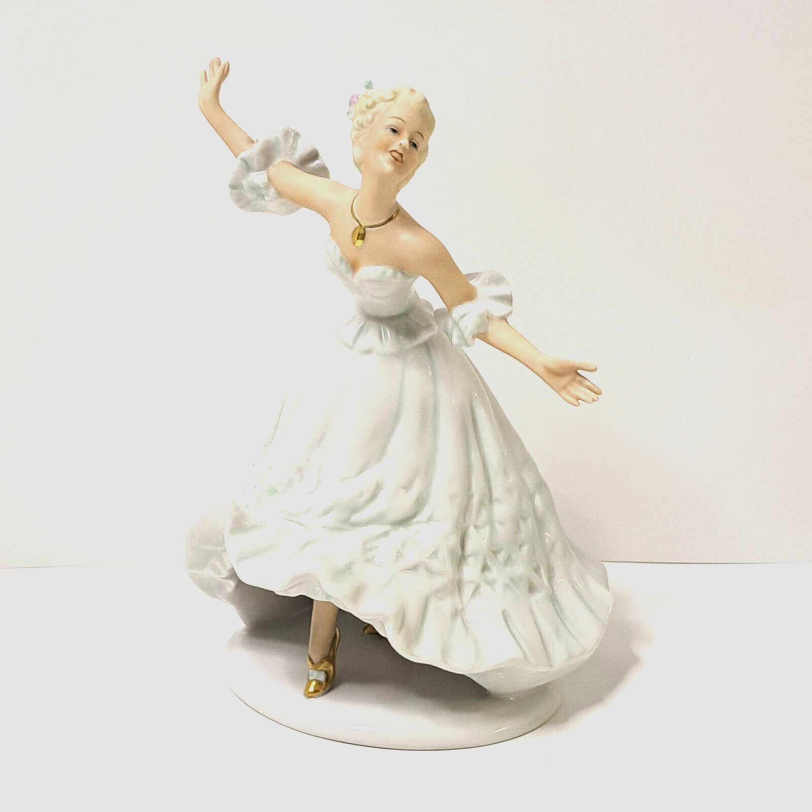 Rare Vintage SCHAUBACH KUNST Porcelain Figurine Lady Dancer 7.25