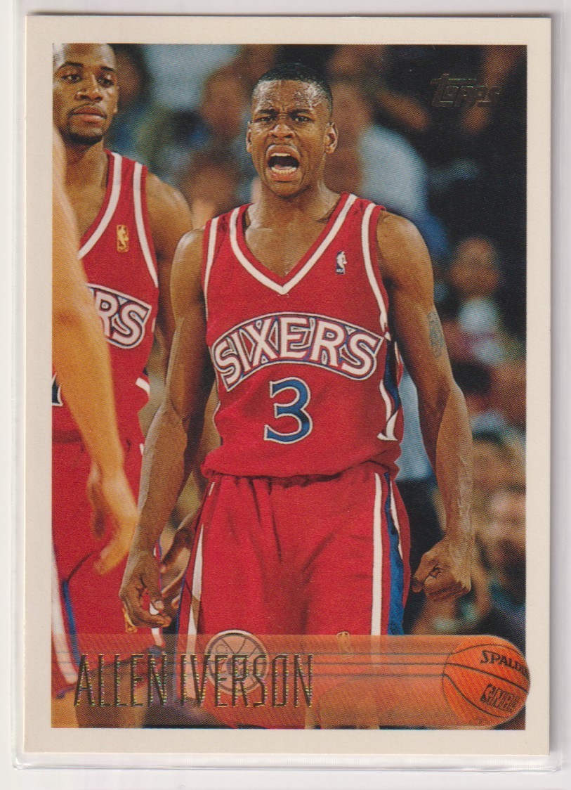 NBA ALLEN IVERSON 1996 97 Topps No. 171 ROOKIE CARD BASKETBALL 76ers Allen Ivers