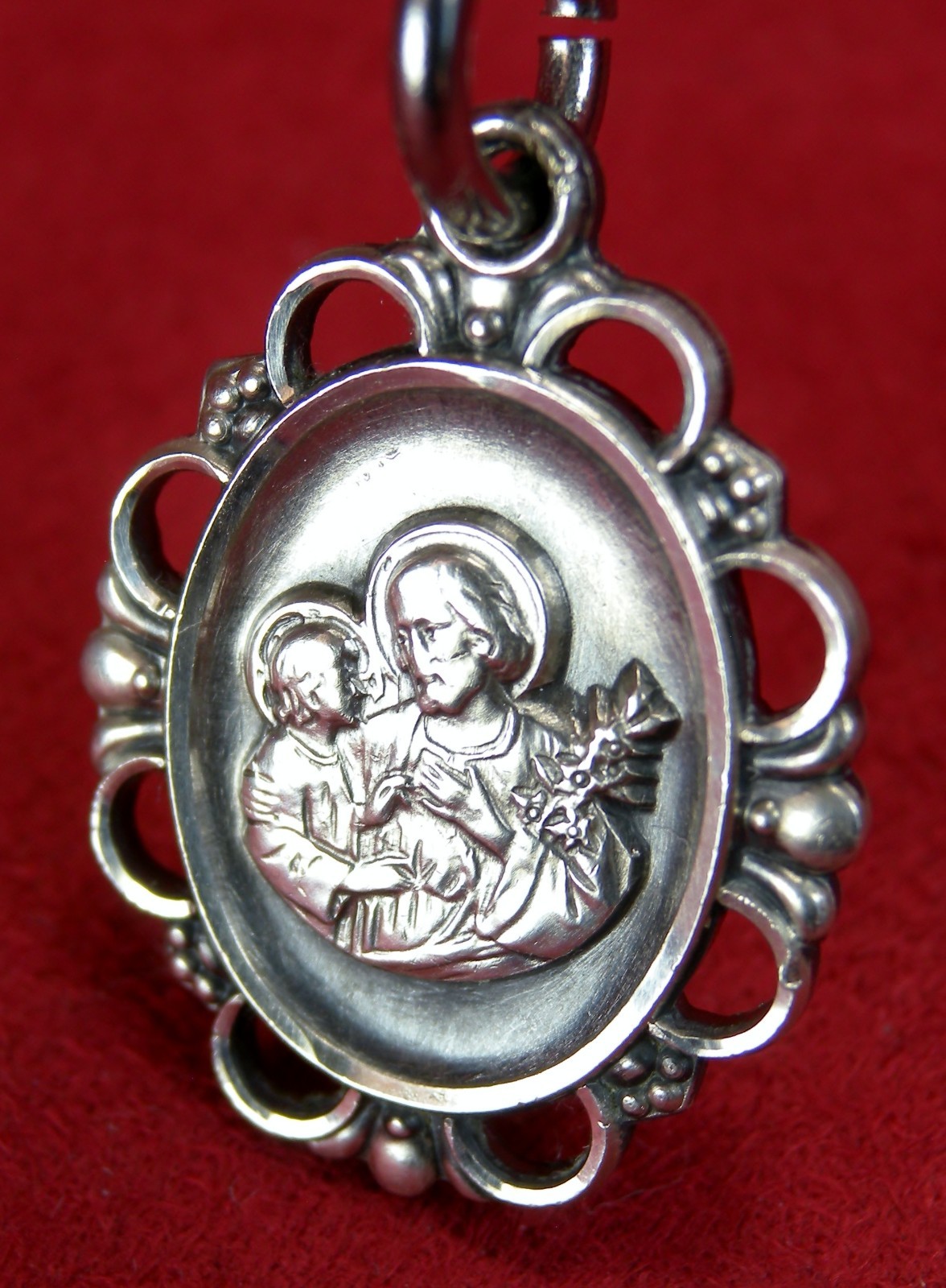 Carmelite Nun's RARE Vintage Sterling St. Joseph & Baby Jesus Habit Rosary Medal Carmelite Nun's RARE Vintage Sterling St. Joseph & Baby Jesus Habit Rosary Medal