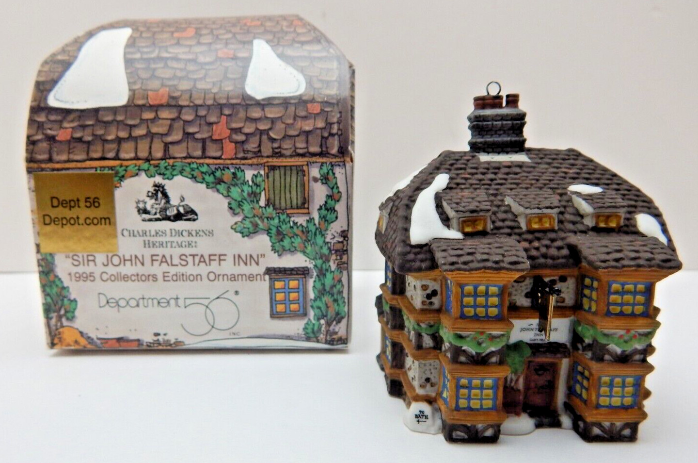 Dept 56 Sir John Falstaff Inn Ornament Collectors Ed \'95 Non Lit Dickens Village