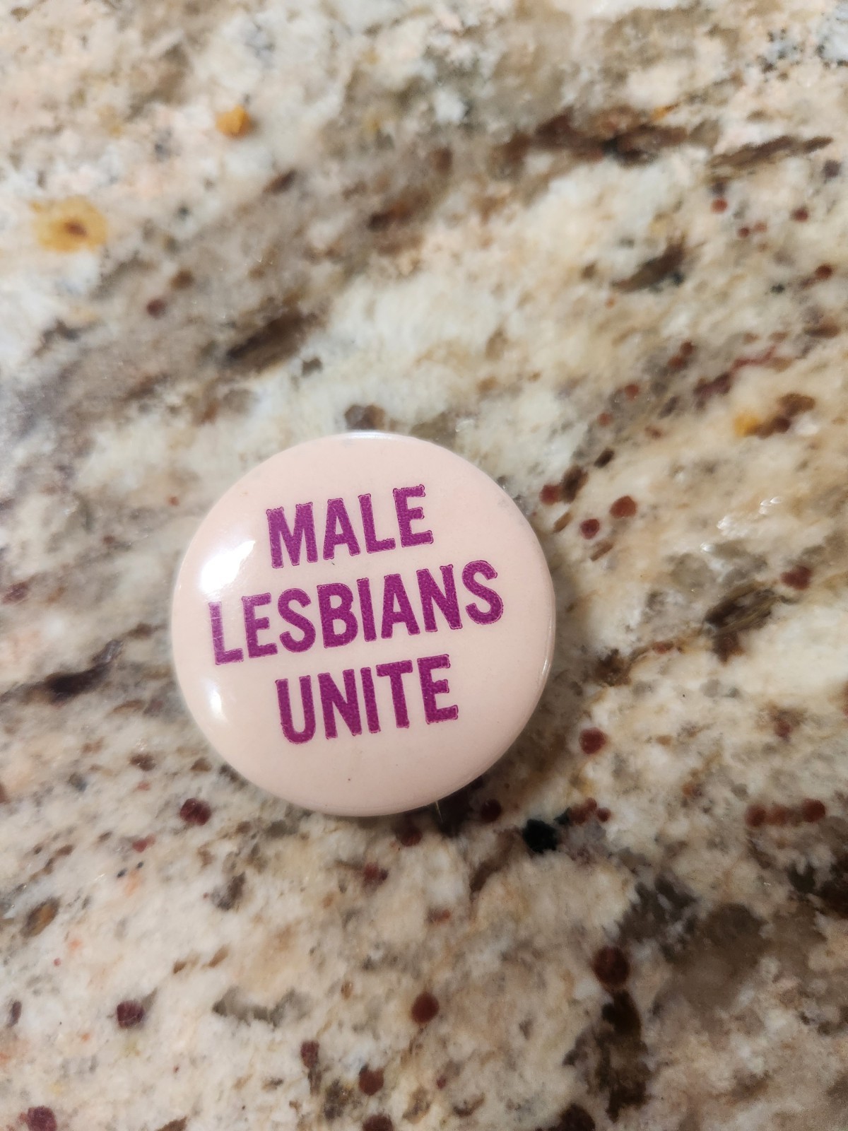 Vintage 1960s 1970s Male Lesbians Unite Pin Button Pinback Feminist Gay Lgbtq
