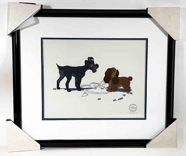 Disney s Lady and the Tramp Framed Sericel, Disney s Lady and the Tramp Framed Sericel,