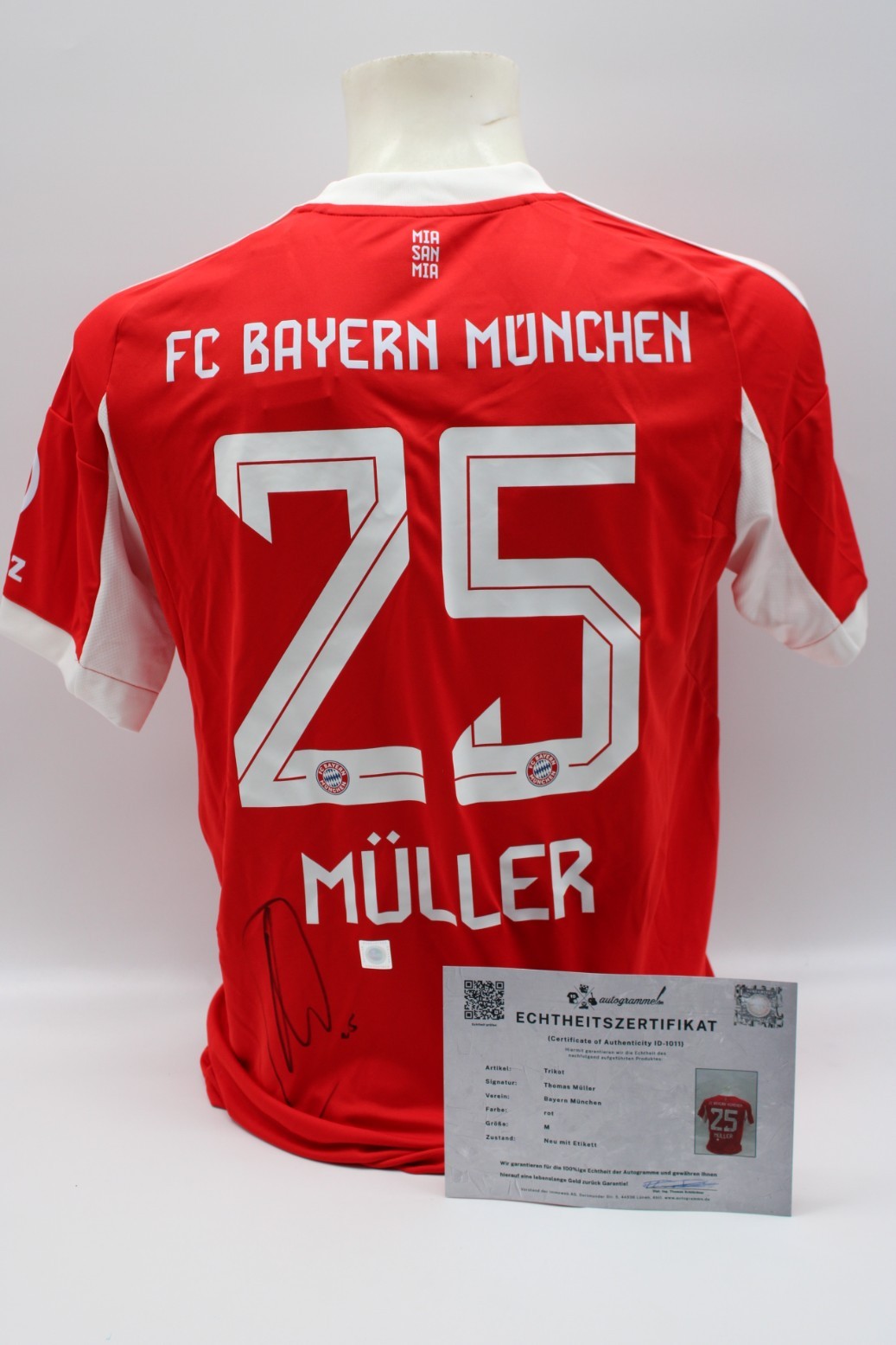 Bayern München Jersey Thomas Müller Signed Autograph Certified Red M