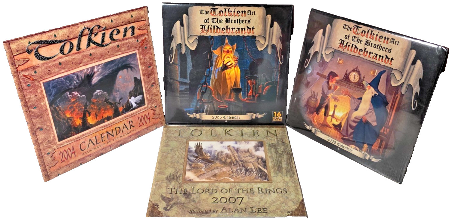 Vintage J.R.R. Tolkien 2004, 2005, 2006, and 2007 LOR New Sealed Calendar Lot