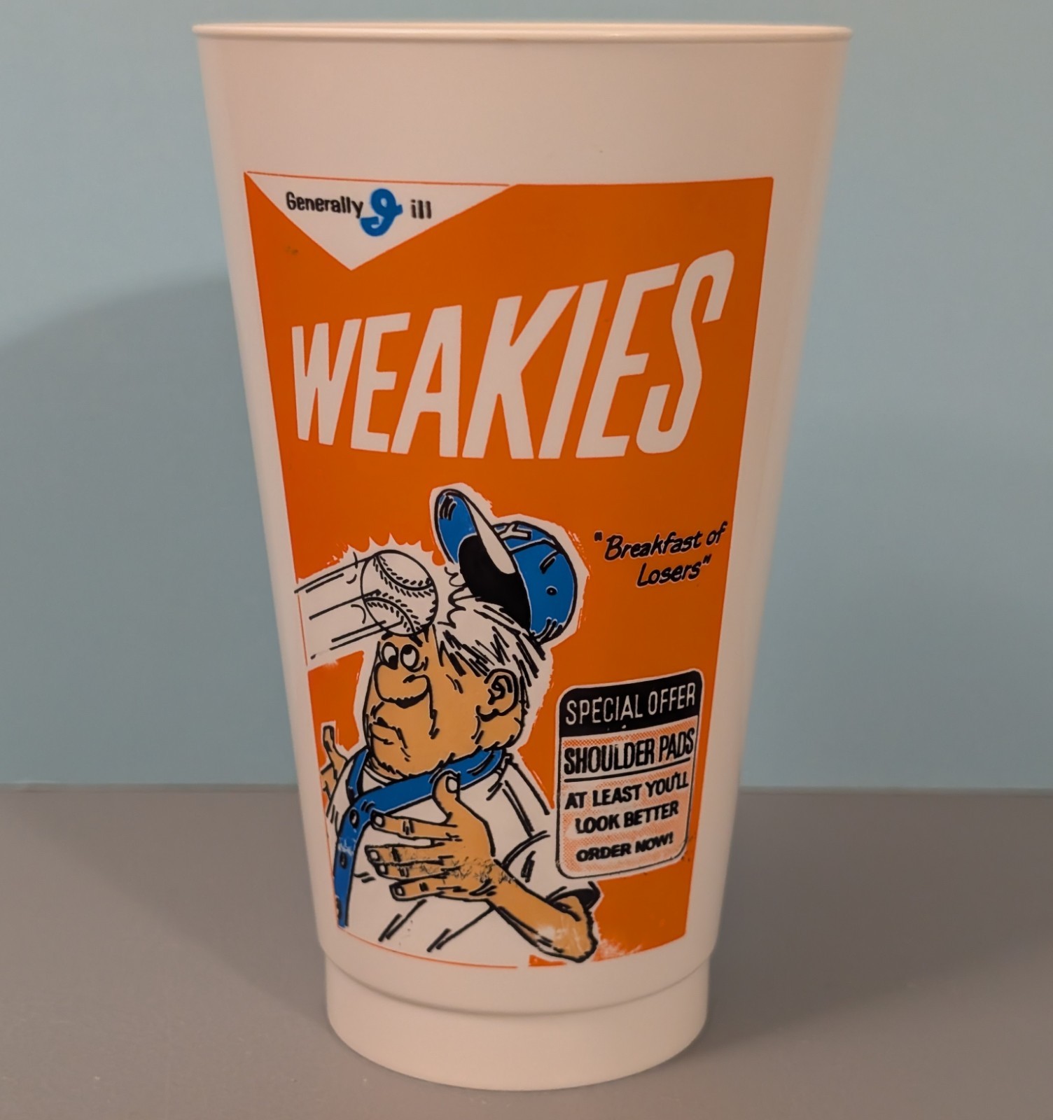 Krazy Kups For Kool Kats - Weakies - 1970s Plastic Cup RARE Amoco Humor Spoof