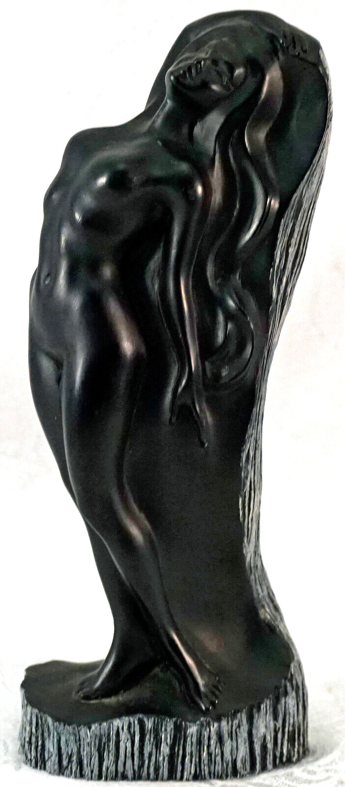 Frank Schirman Artwork Sculpted Black Coral Nude Lady Nani Hawaiian Statue