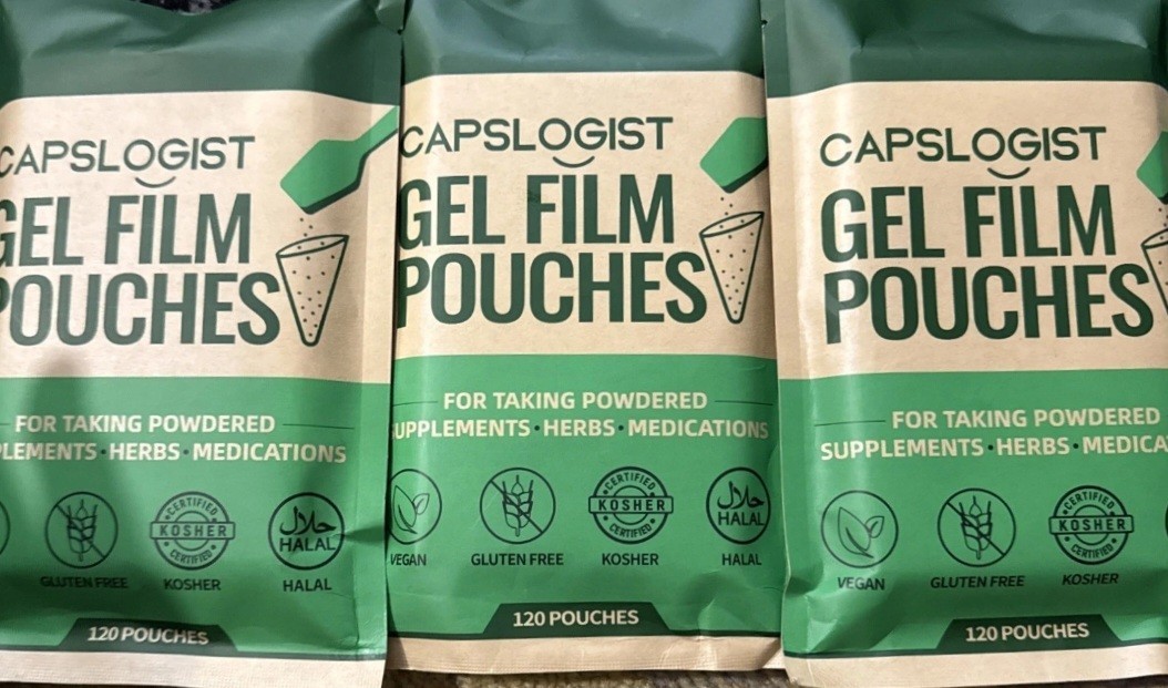3 Packs Capslogist Gel Film Pouches -120 Count for Supplements Exp. Date 7/27/27