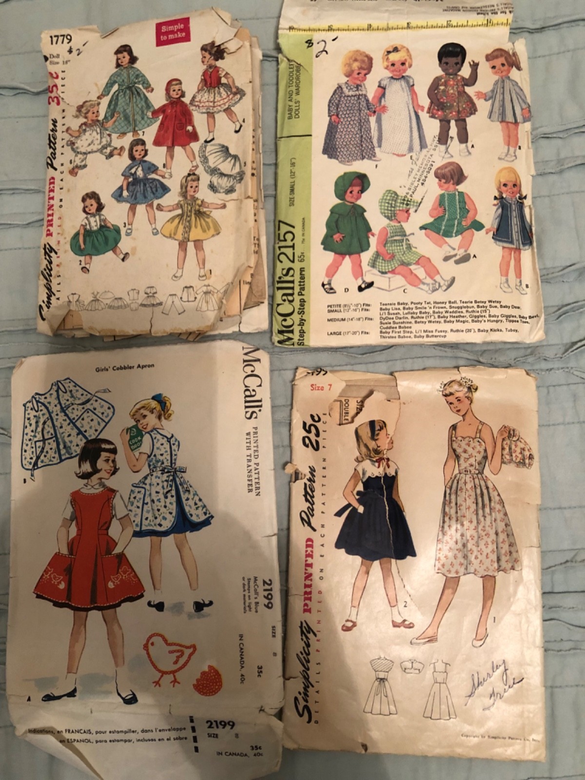 Four Vintage Sweing Patterns (4) Childs & Doll