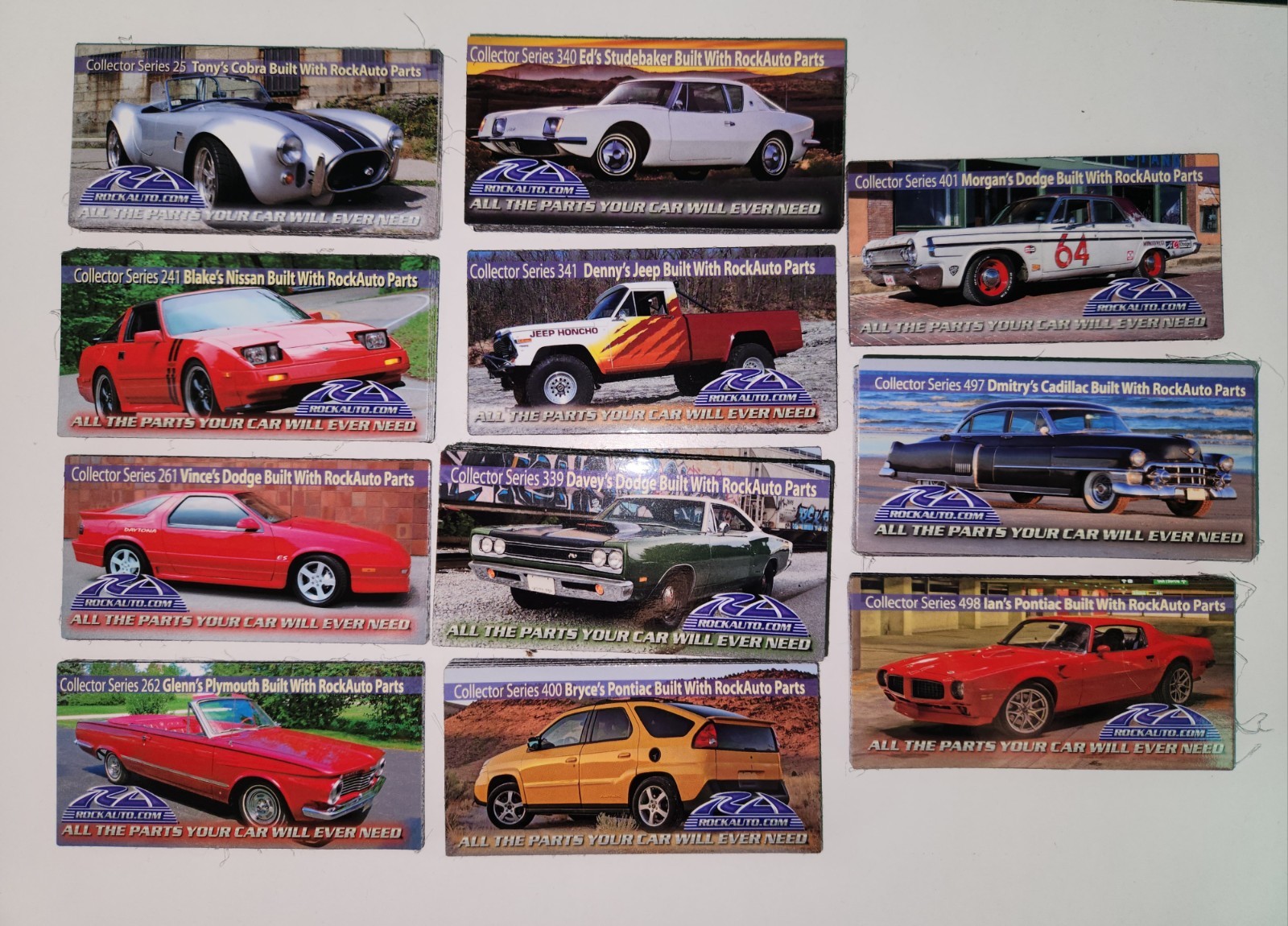 LOT OF 11 ROCK AUTO MAGNET COLLECTOR SERIES MAGNETS LOT OF 11 ROCK AUTO MAGNET COLLECTOR SERIES MAGNETS