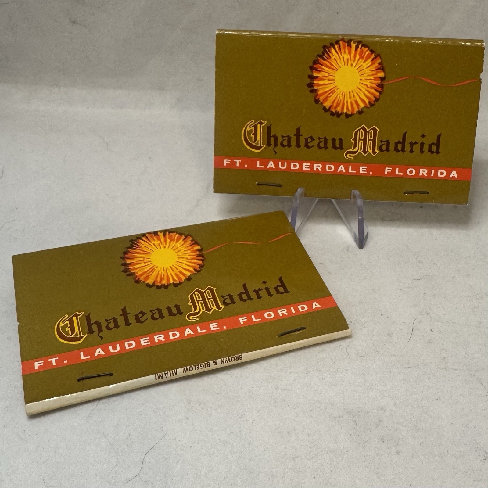 Lot Of 2 Chateau Madrid Restaurant Lounge Matchbooks Ft Lauderdale New Unstruck