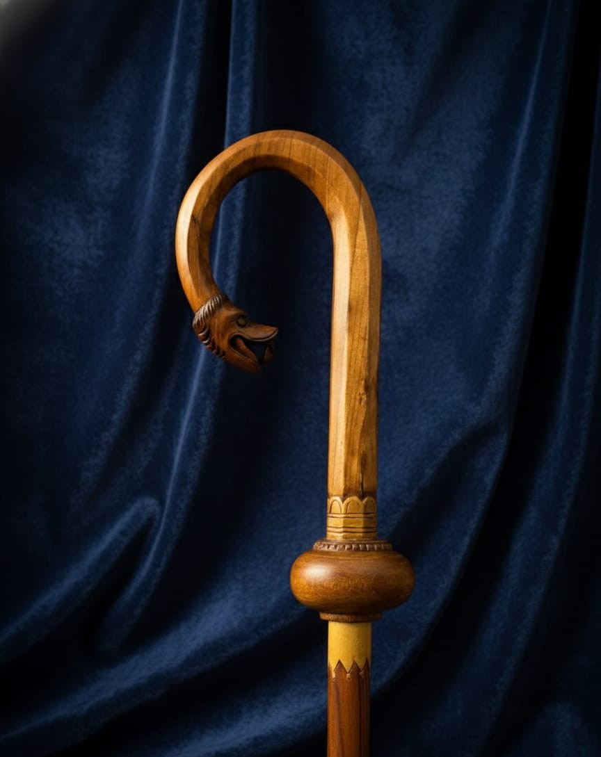 Wood CROZIER Polish Staff Crosier Bishop Quality Craftsmanship, 72\