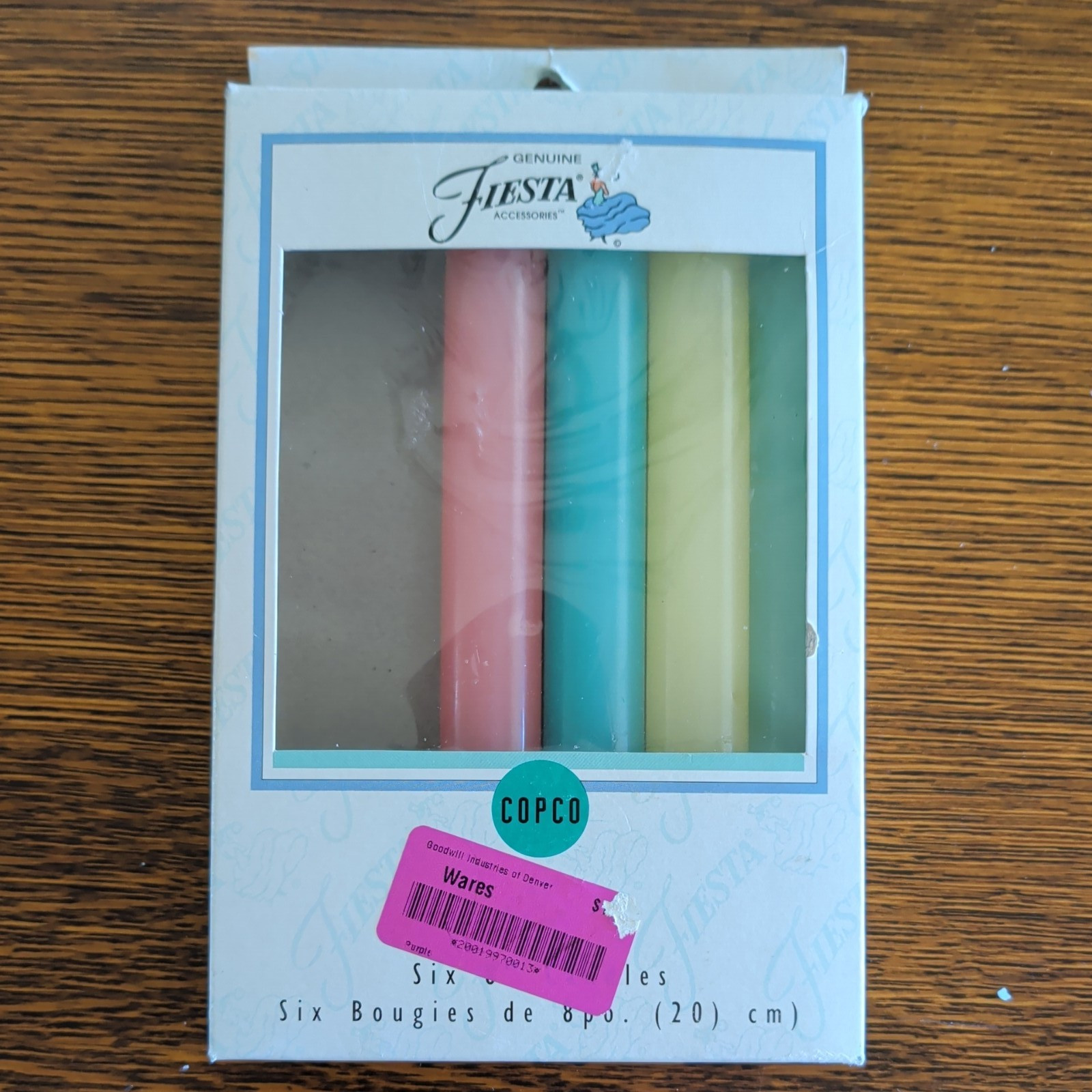 VTG Genuine Fiesta Copco 8” Candles Licensed Fiestaware 4 Pastel Candles NOS