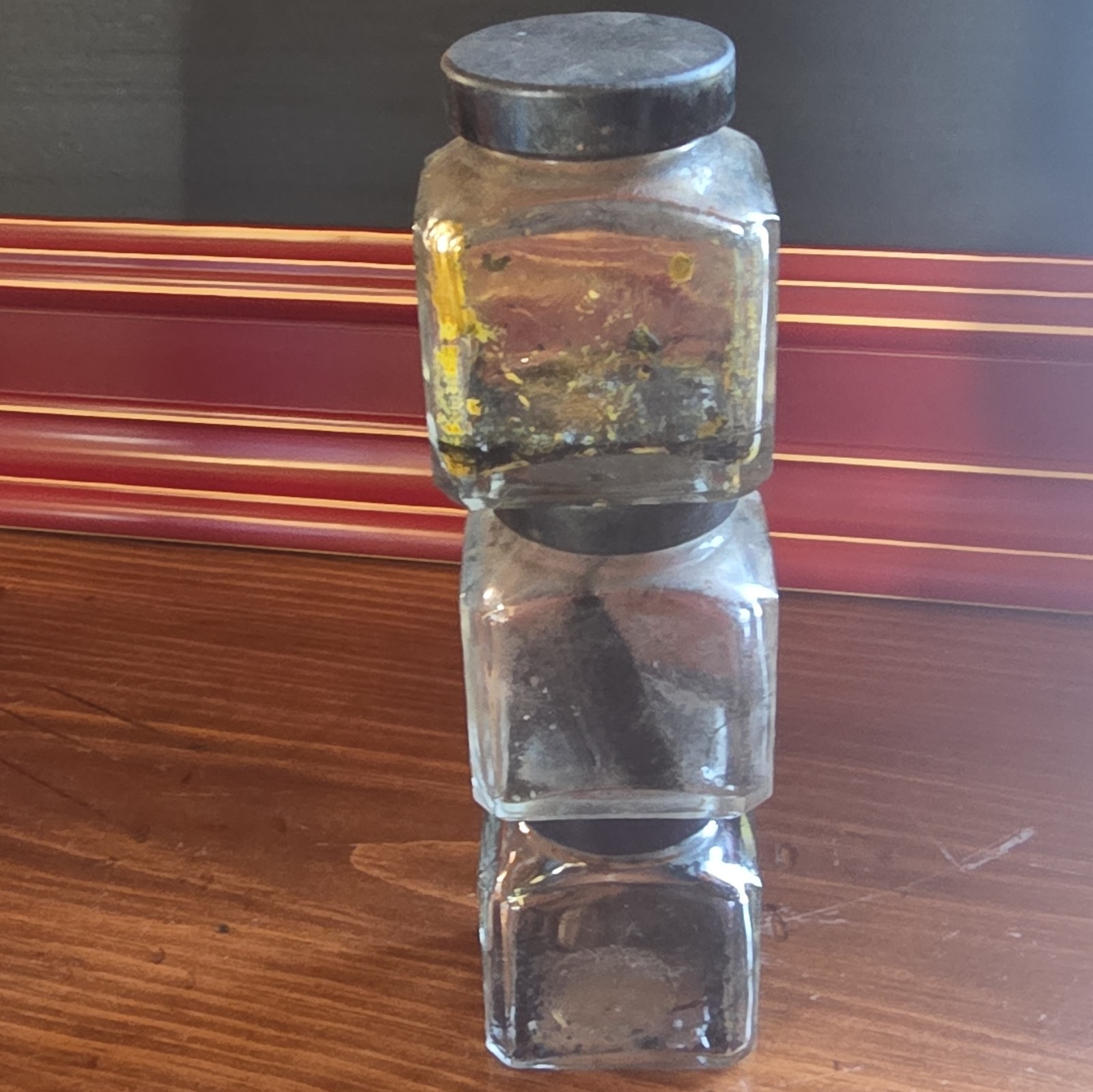 Lot of 3 Antique McCormick Sipce Clover Ink  Jars